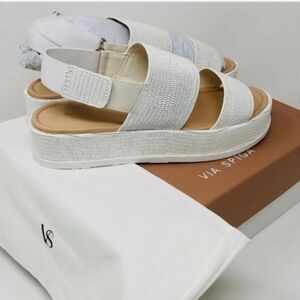 VIA SPIGA Gabuorey Blanc wide strap sandals Size 10